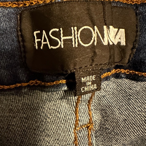 Fashion Nova Dark Blue flare leg Jeans - Picture 4 of 5